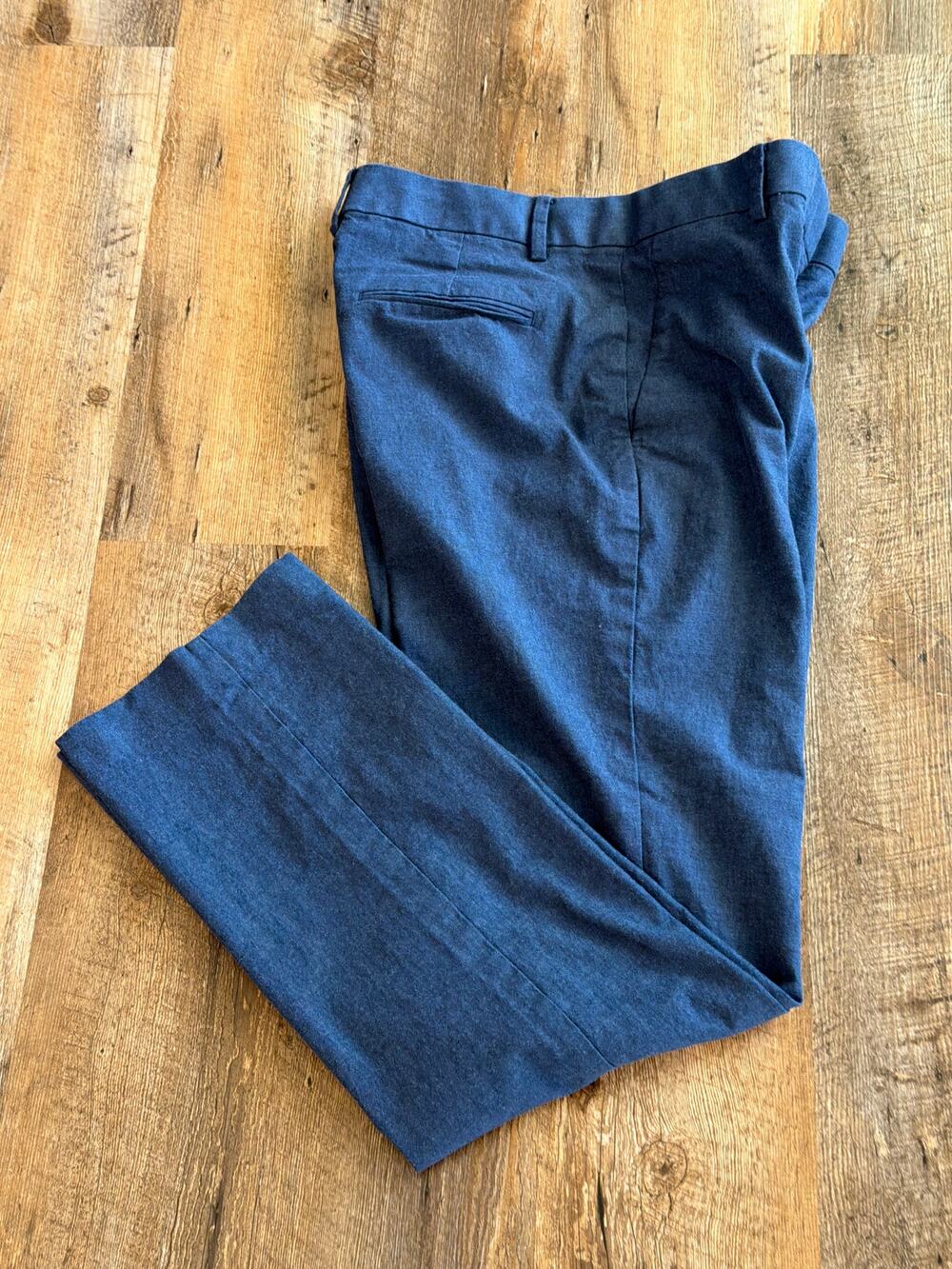 Ann Taylor Blue slacks cotton blend flat front pant SZ 4